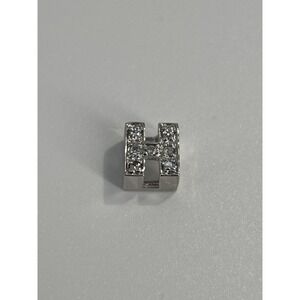 Vintage Sterling Silver Initial "H"‎ Slide Charm For Bracelet